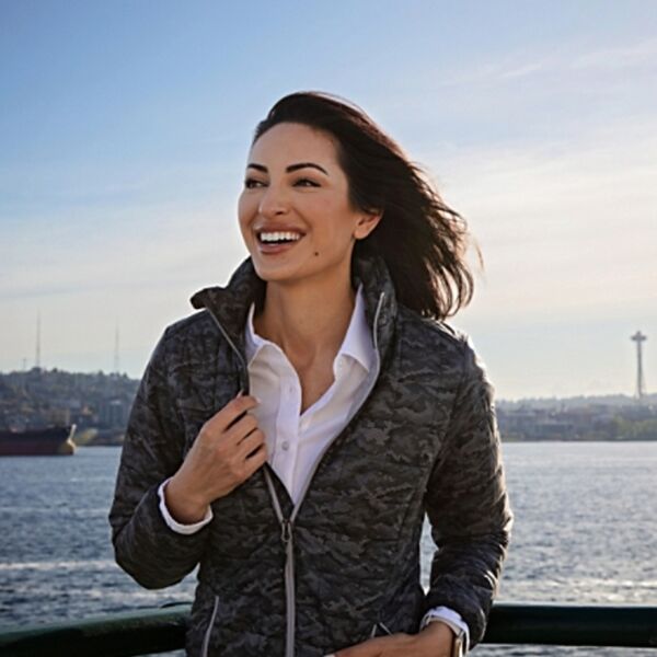 Cutter & Buck Rainier PrimaLoft® Womens Eco Insulated Full Zip Printed Puffer Jacket Thumbnail