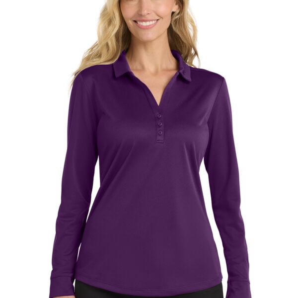 Ladies Silk Touch Performance Long Sleeve Polo Thumbnail