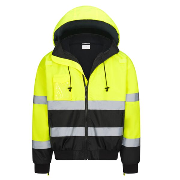 ANSI Class 3, Safety Green 3-in-1 Jacket with Black Bottom and Removable Fleece Liner Thumbnail