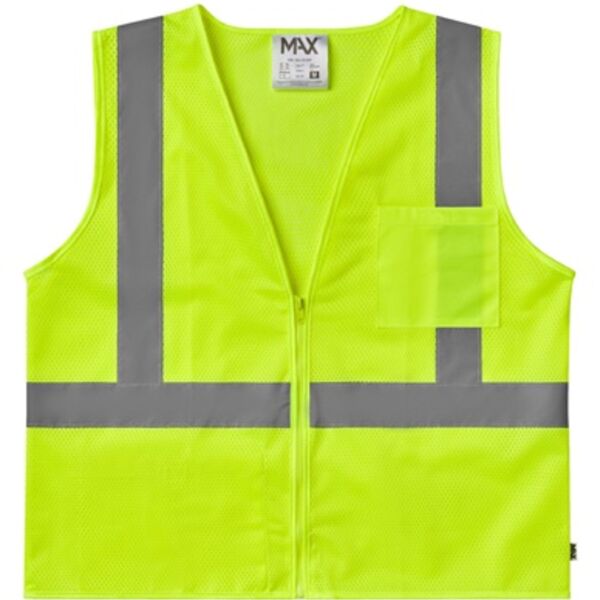 Hi-Viz ANSI Class 2 Solid Mesh Safety Vest With Pocket Thumbnail